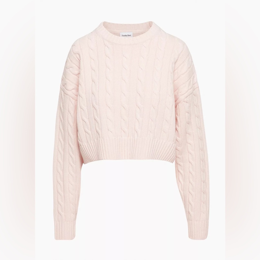 SUNDAY BEST pink Peggy wool crop sweater